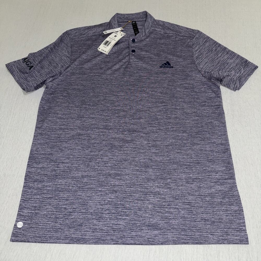 Adidas Men's Texture Stripe Golf Polo Short Sleeve Stretch Purple Men’s M NWT
